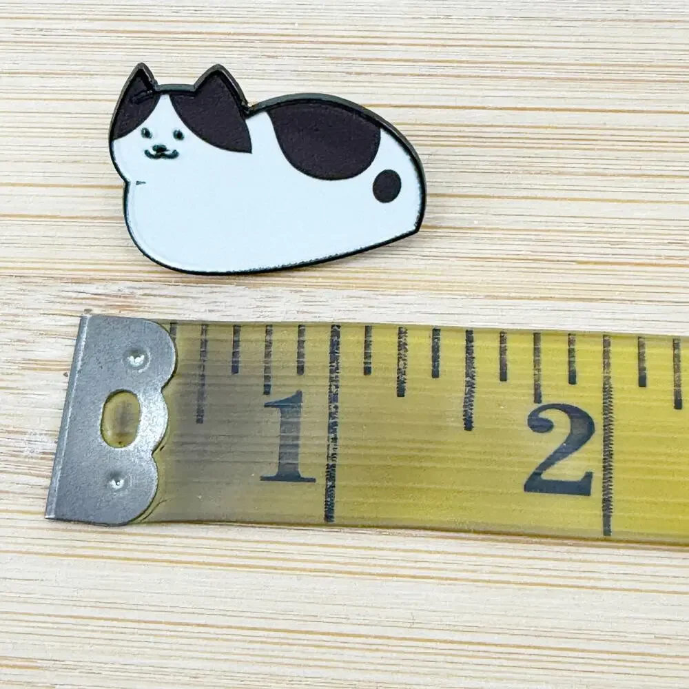 Black and White Cat Loaf Enamel Pin